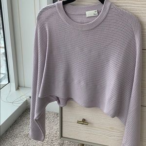 Aritzia lilac cropped sweater
